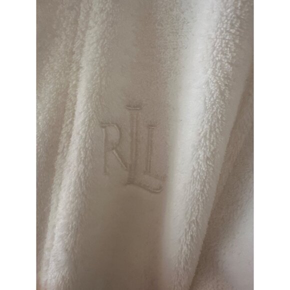 Lauren Ralph Lauren Plush White Bath Lounge Robe Small - Picture 3 of 4